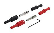BANANA JACK W/ WRENCH, 4MM, 36A, BLK/RED