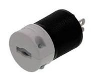 INDUSTRIAL PLUG, 125V, 15A, BLACK, NYLON
