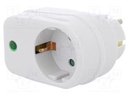 Plug socket strip: supply; Sockets: 1; 230VAC; 16A; white LOGILINK