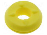 Grommet; Ømount.hole: 8mm; yellow; Panel thick: max.0.8mm; H: 4.1mm FIX&FASTEN