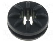 Grommet; Ømount.hole: 9.5mm; black; Panel thick: max.1.6mm 