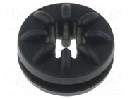 Grommet; Ømount.hole: 9.5mm; black; Panel thick: max.1.6mm FIX&FASTEN