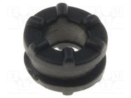 Grommet; Ømount.hole: 4.3mm; black; Panel thick: max.1.5mm; H: 4mm 