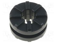 Grommet; Ømount.hole: 9mm; black; Panel thick: max.2mm; H: 8mm 