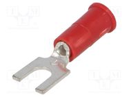 Tip: fork; M3,5; Ø: 3.66mm; crimped; for cable; insulated; red KEYSTONE