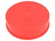 Plugs; Body: red; Out.diam: 112.5mm; H: 27.5mm; Mat: LDPE; push-in SUNDPLAST