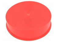 Plugs; Body: red; Out.diam: 112.5mm; H: 27.5mm; LDPE; push-in; round SUNDPLAST