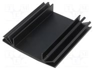 Heatsink: extruded; grilled; TO3; black; L: 75mm; W: 70mm; H: 15mm FISCHER ELEKTRONIK