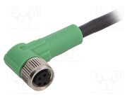 Connection lead; M8; PIN: 4; angled; 1.5m; plug; 30VAC; 4A; SAC; PUR PHOENIX CONTACT