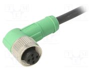 Connection lead; M12; PIN: 5; angled; 3m; plug; 60VAC; 4A; SAC; PUR PHOENIX CONTACT