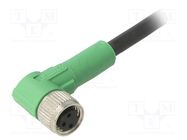 Connection lead; M8; PIN: 3; angled; 3m; plug; 60VAC; 4A; SAC; PUR PHOENIX CONTACT