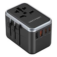 Vention FJFB0 GaN 2xUSB-C 2xUSB-A Universal Travel Adapter 65W (black), Vention