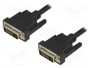 Cable; dual link; DVI-D (24+1) plug,both sides; 2m; black DIGITUS