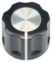KNOB, ROUND SHAFT, ABS, 6.35MM