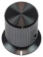 KNOB, SKIRTED SHAFT, ALUMINIUM, 6.35MM