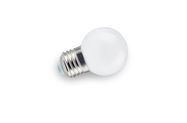 LED bulb E27 230V G45 1W, warm white, plastic, LEDOM