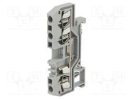 Splice terminal: rail; 2.5mm2; ways: 1; terminals: 3; grey; TS35 WAGO