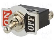 Switch: toggle; Pos: 2; SPST; (ON)-OFF; 10A/250VAC; Leads: M3 screws 