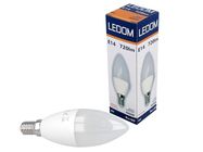 LED bulb E14 230V 8W 720lm C37 candle shape neutral white 4000K, LEDOM