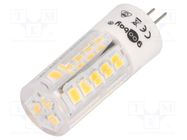 LED lamp; warm white; G4; 12VDC; 12VAC; 340lm; P: 3.5W; 280°; 2700K Goobay