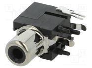 Connector: RCA; socket; female; angled 90°; THT; brass; on PCBs KEYSTONE