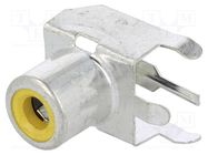 Connector: RCA; socket; female; angled 90°; THT; brass; tinned KEYSTONE