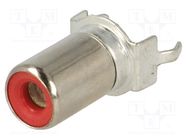 Connector: RCA; socket; female; straight; THT; brass; tinned KEYSTONE