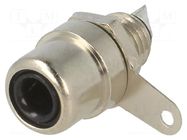 Connector: RCA; socket; female; straight; soldering; brass KEYSTONE