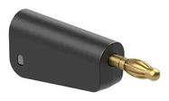 BANANA TEST CONN, PLUG, 19A, BLACK/CABLE