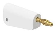 BANANA TEST CONN, PLUG, 19A, WHITE/CABLE