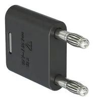 BANANA TEST CONN, PLUG, 32A, BLACK/CABLE