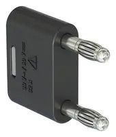 BANANA TEST CONN, PLUG, 32A, BLACK/CABLE
