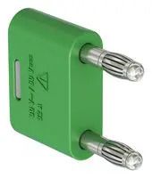 BANANA TEST CONN, PLUG, 32A, GREEN/CABLE