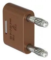 BANANA TEST CONN, PLUG, 32A, BROWN/CABLE