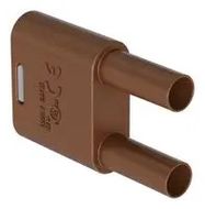 BANANA TEST CONN, PLUG, 32A, BROWN/CABLE