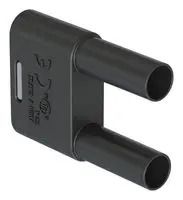 BANANA TEST CONN, PLUG, 32A, BLACK/CABLE