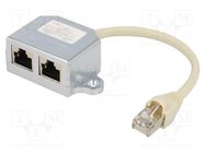 Splitter; plug/socket; Layout: 8p8c; RJ45 socket x2,RJ45 plug LOGILINK