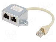 Splitter; 8p8c; RJ45 socket x2,RJ45 plug; female LOGILINK