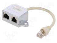 Splitter; plug/socket; Layout: 8p8c; RJ45 socket x2,RJ45 plug LOGILINK