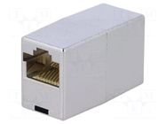 Coupler; socket; Cat: 5e; shielded; 8p8c; RJ45 socket x2; metallic LOGILINK