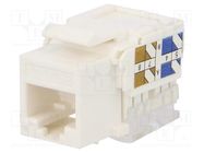 Connector: RJ45; socket; PIN: 8; Cat: 5e; Keystone,unshielded; white LOGILINK