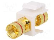 Coupler; socket; female x2; Keystone; gold-plated; straight; red LOGILINK