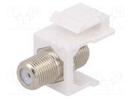 Coupler; socket; F socket x2; female x2; Keystone; straight; 75Ω 