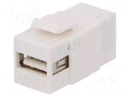 Adapter; socket; female x2; USB A socket,USB B socket; Keystone LOGILINK