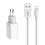 Dual USB charger Mcdodo CH-6720 (EU) Lightning 1m Travel set (white), Mcdodo