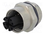 Connector: M12; socket; PIN: 8; female; X code-ProfiNET; THT; IP67 AMPHENOL LTW