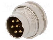Connector: M16; socket; male; PIN: 6; 5A; 250V; soldering; IP40 LUMBERG