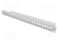 Patch panel; patch panel; Keystone; rack; grey; Height: 1U LOGILINK