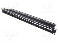 Patch panel; patch panel; Keystone; rack; black; Height: 1U LOGILINK