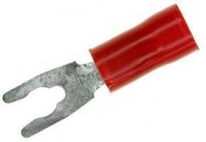 TERMINAL, SPADE/FORK, #4, CRIMP, RED